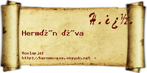 Hermán Éva névjegykártya
