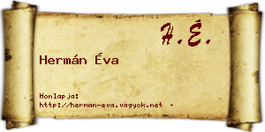 Hermán Éva névjegykártya